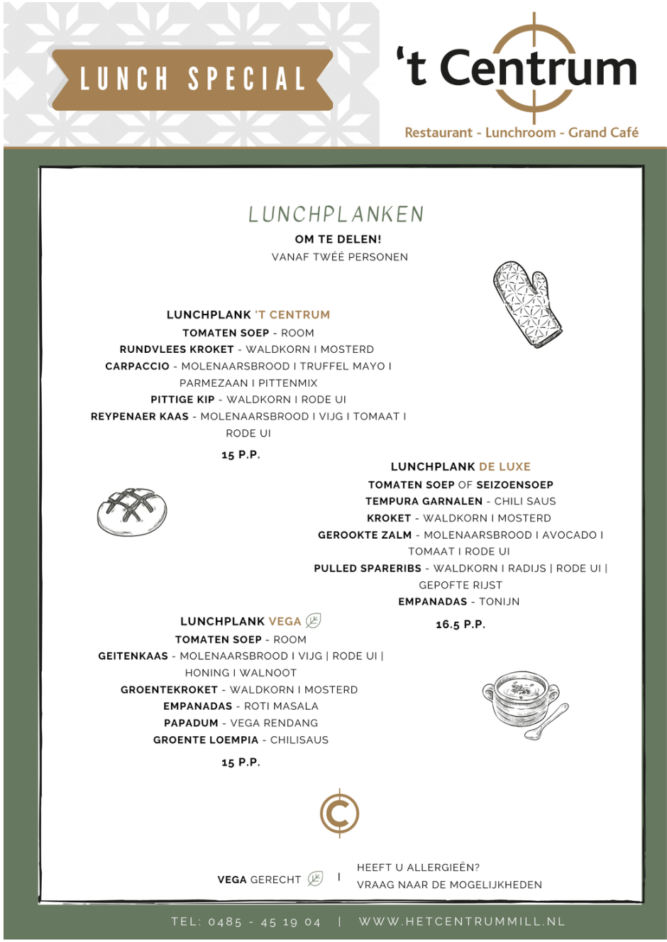 Het Centrum - menukaart